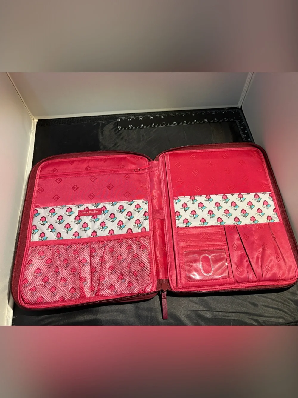 Vera Bradley Bordeaux Blooms Floral Quilted Organizer